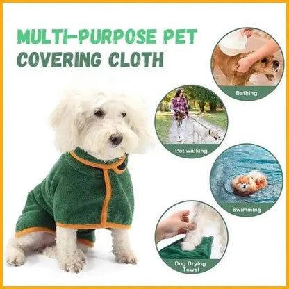 Transform Your Pup's Bath Time with Our Fast-Drying Microfiber Bathrobe - Soft, Absorbent & Adjustable for Small to Large Dogs