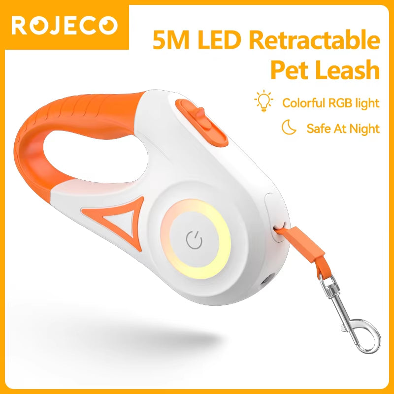 Introducing the 5M Retractable LED Dog Leash - Illuminate Your Walks with Style and Safety!