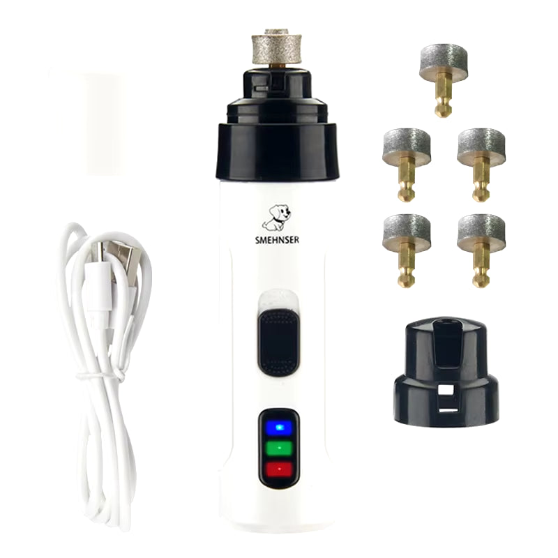 Rechargeable USB Dog Nail Grinder - Electric Pet Nail Clippers for Safe and Quiet Grooming