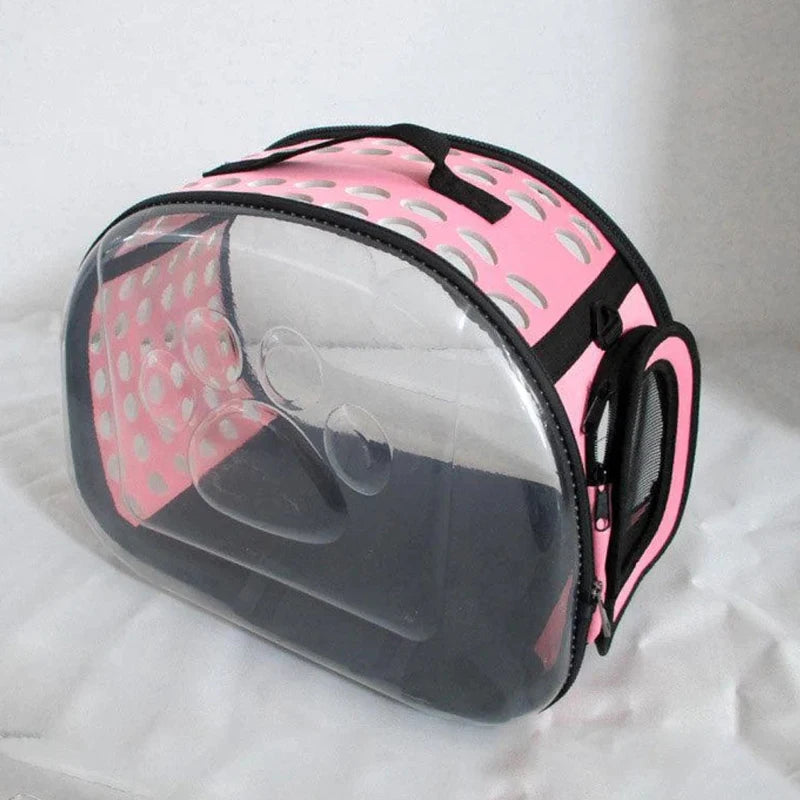 Ultimate Transparent Foldable Pet Travel Carrier for Cats and Dogs - Portable, Breathable, and Collapsible for Your Outdoor Adventures
