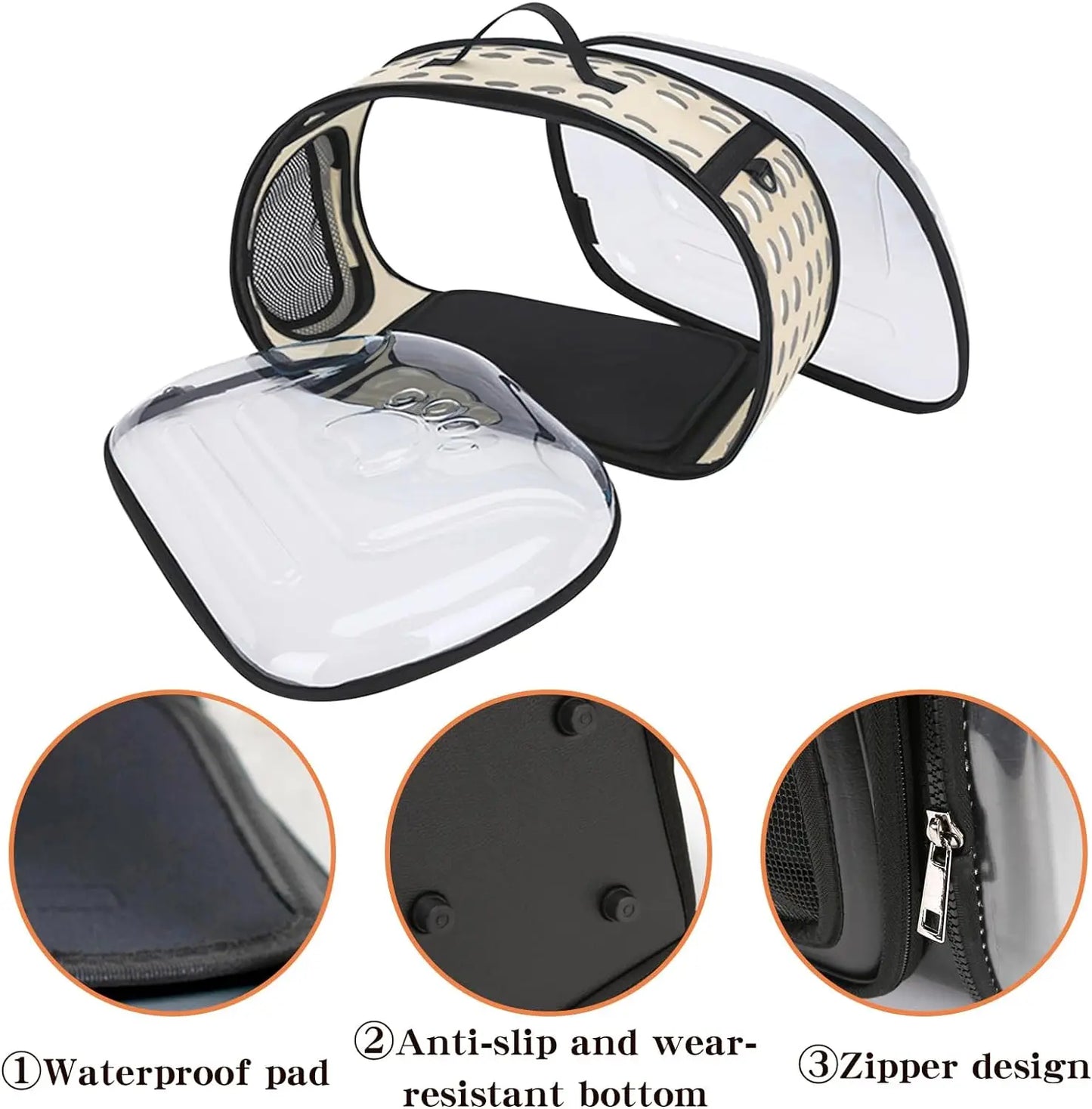 Ultimate Transparent Foldable Pet Travel Carrier for Cats and Dogs - Portable, Breathable, and Collapsible for Your Outdoor Adventures