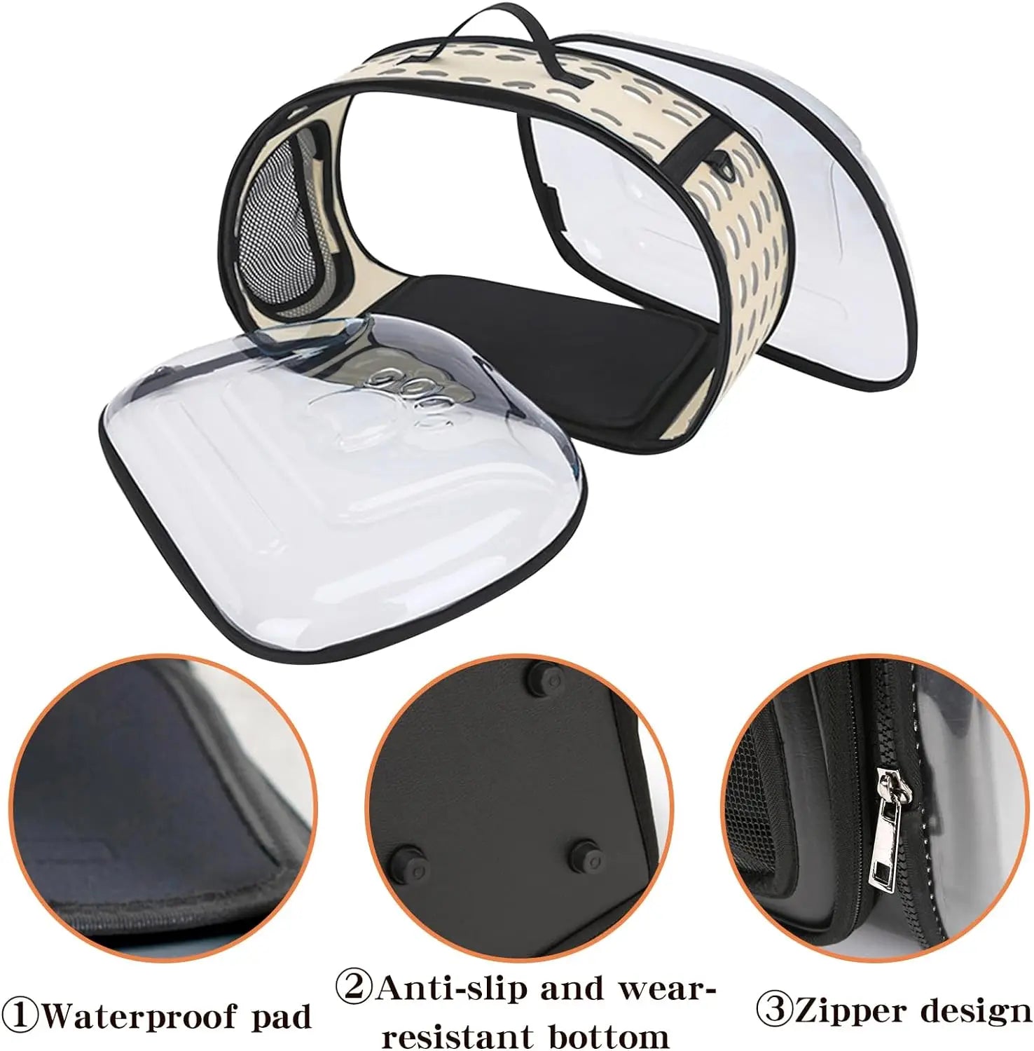 Ultimate Transparent Foldable Pet Travel Carrier for Cats and Dogs - Portable, Breathable, and Collapsible for Your Outdoor Adventures